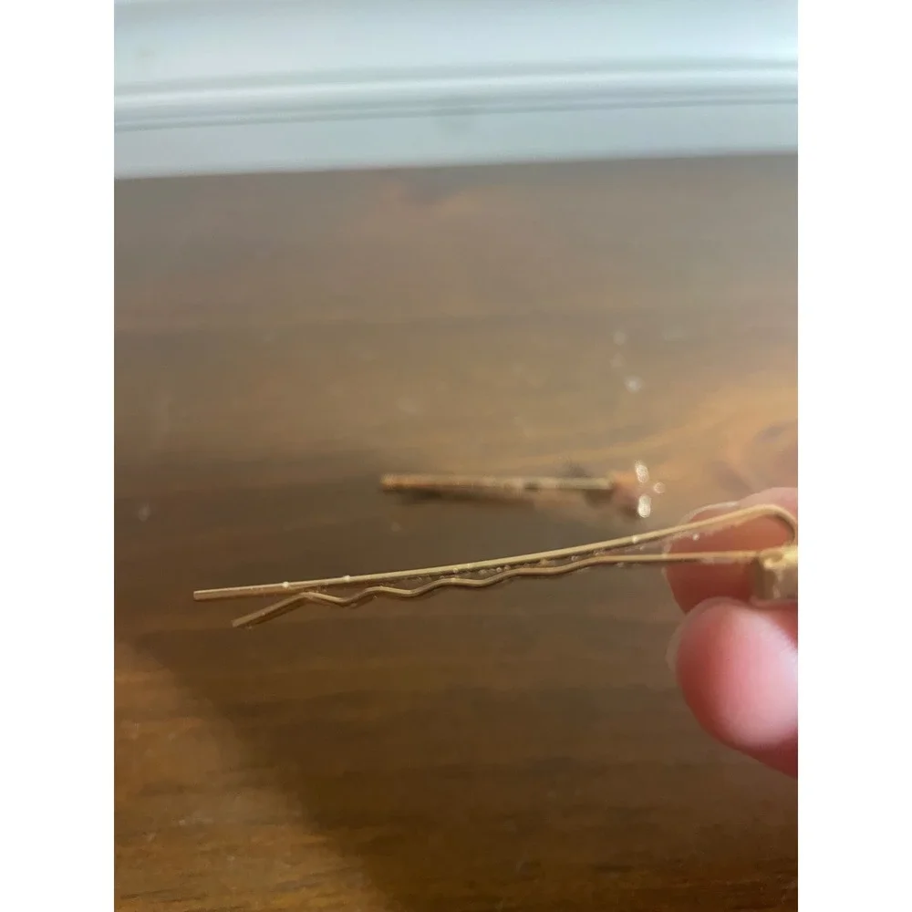 Sailor Moon Bobby Pins Set Gold Tone Crescent Moon Star Rhinestone Hair Clips